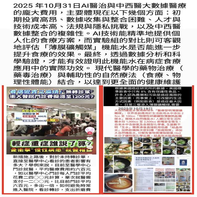 醫治與中西醫大數據醫療的龐大費用 醫治與中西醫大數據醫療的龐大費用