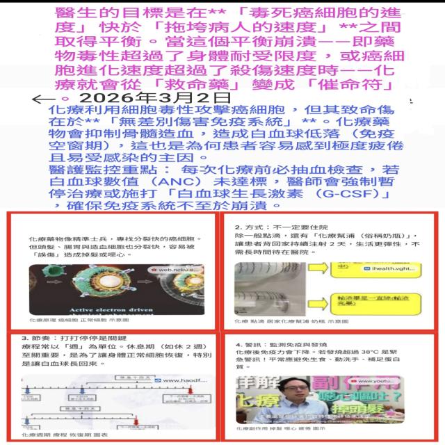 「毒死癌细胞的進度」快於「拖垮病人的速度」