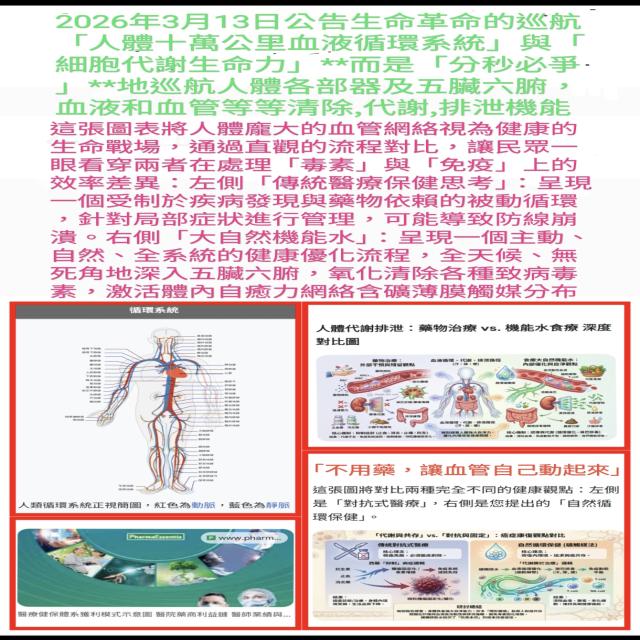 生命革命的巡航「人體十萬公里血液循還系統」與「細胞代謝生命力」分秒必爭