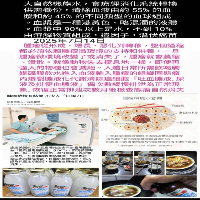 大自然機能水，食療經消化系統轉換供需養份