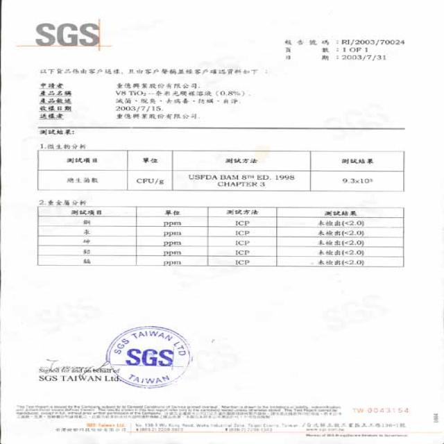 SGS重金屬含量檢測